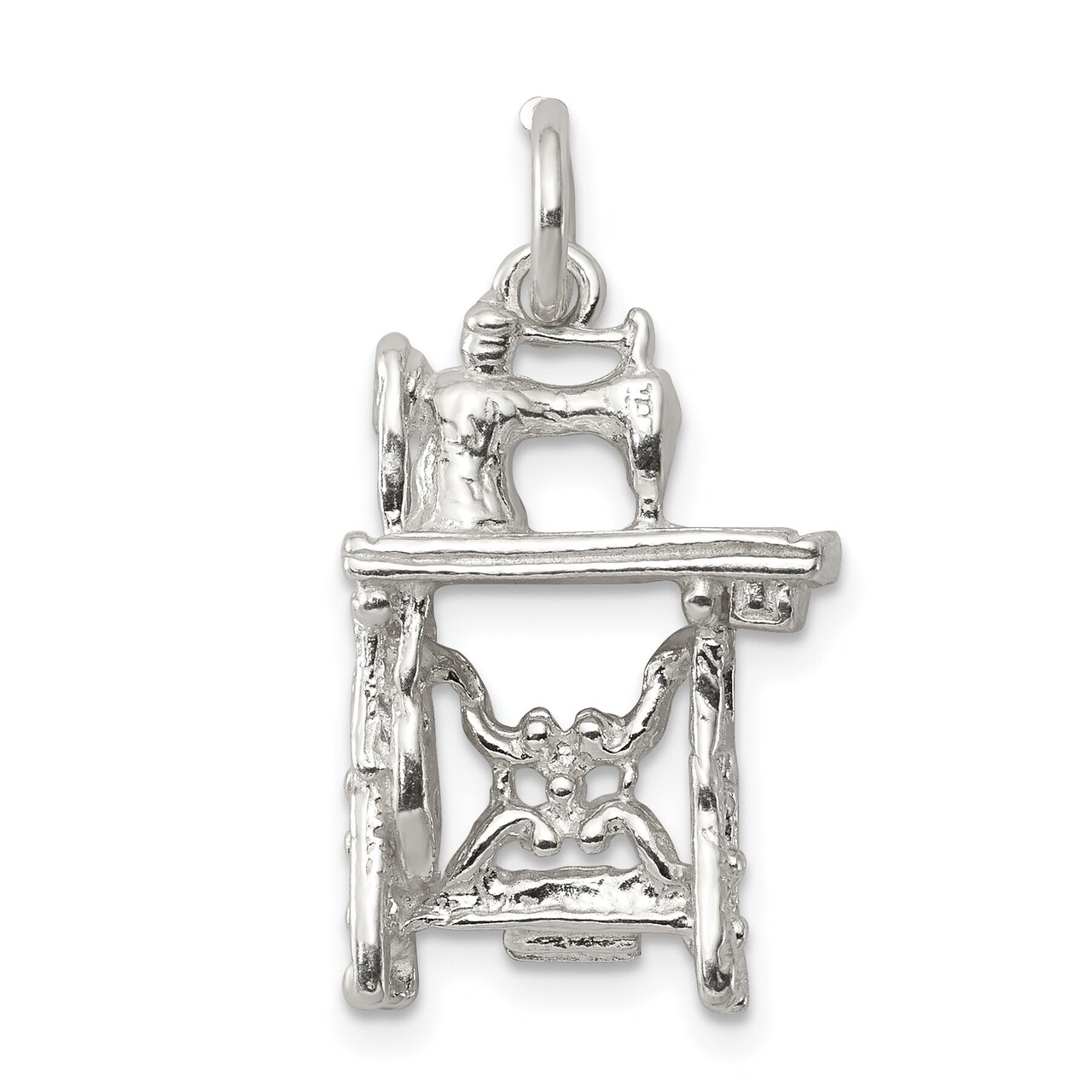 Sterling Silver Sewing Machine Charm Pendant Jewelry 21mm x 15mm